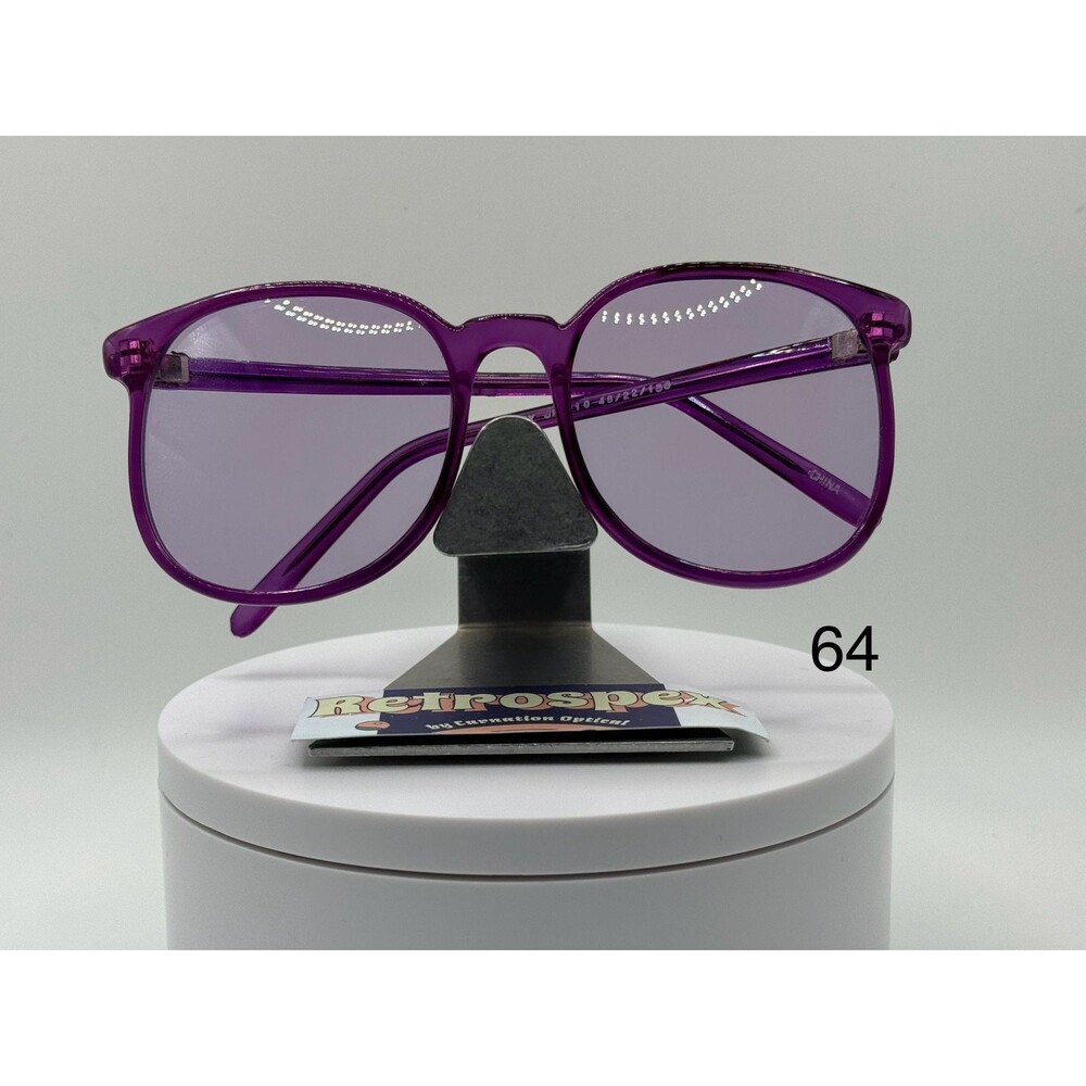 Vintage Oversize Sunglasses NOS Geeky Purple Lens Preppy Jr Purple Frame 80s-90s